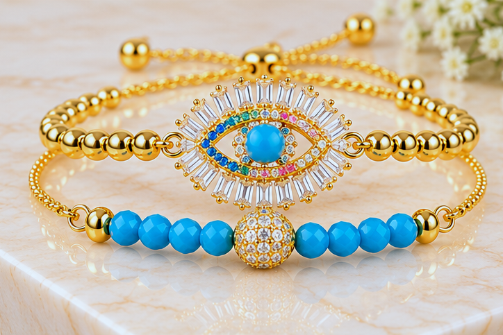 Turquoise Evil Eye Cubic Zirconia Bracelet
