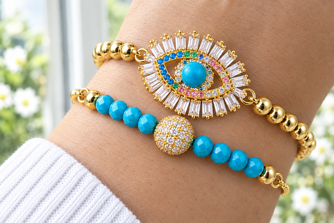 Turquoise Evil Eye Cubic Zirconia Bracelet