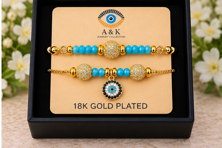 Evil Eye Charm with Zirconia Balls