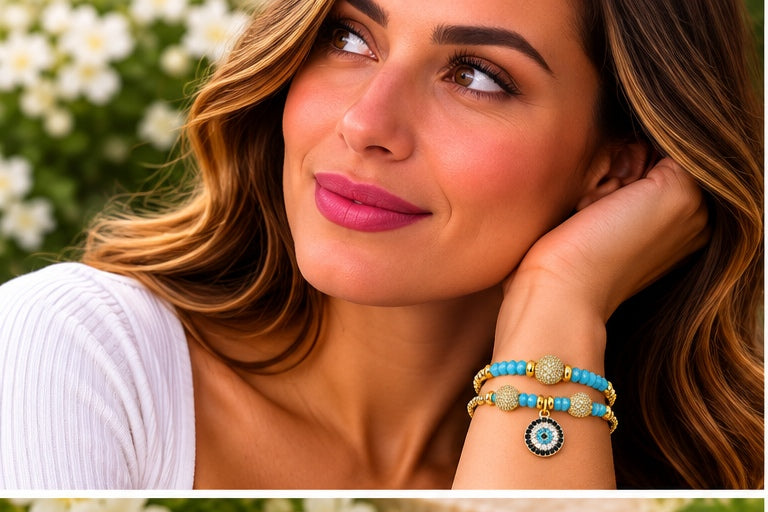 Evil Eye Charm with Zirconia Balls