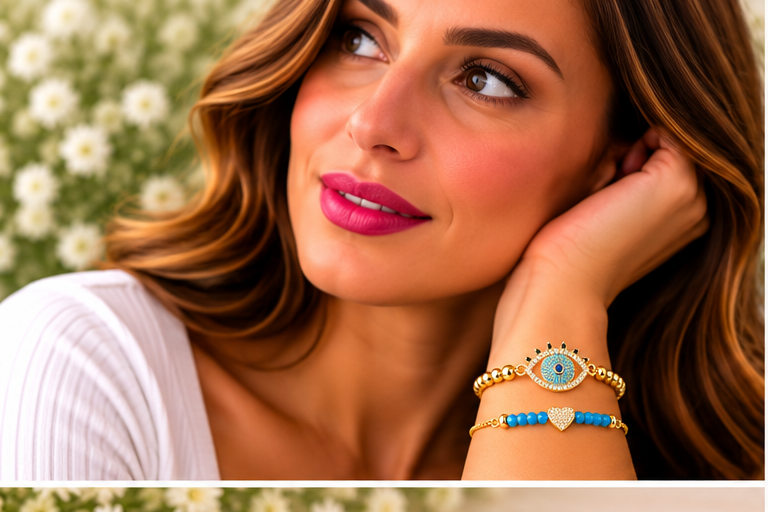 Blue Eye Cubic- 18K Gold Plated