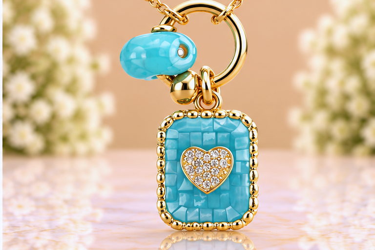 Turquoise Heart Necklace & Earring Set