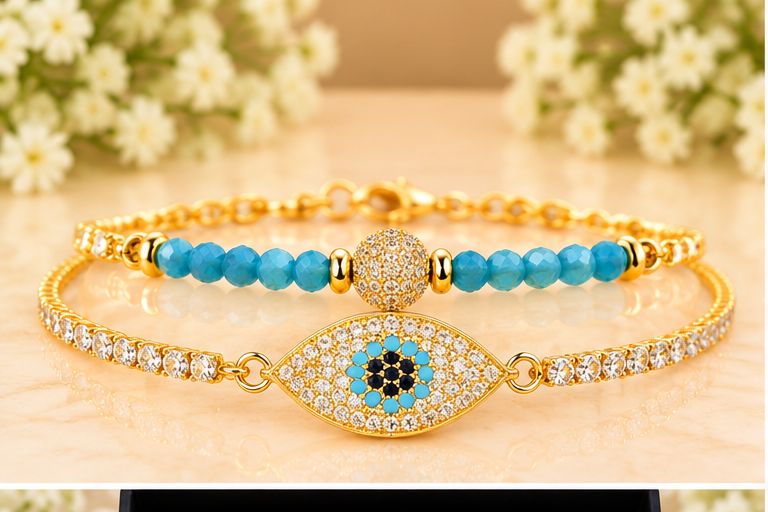 Turquoise Marquise Eye Cubic Zirconia Bracelet