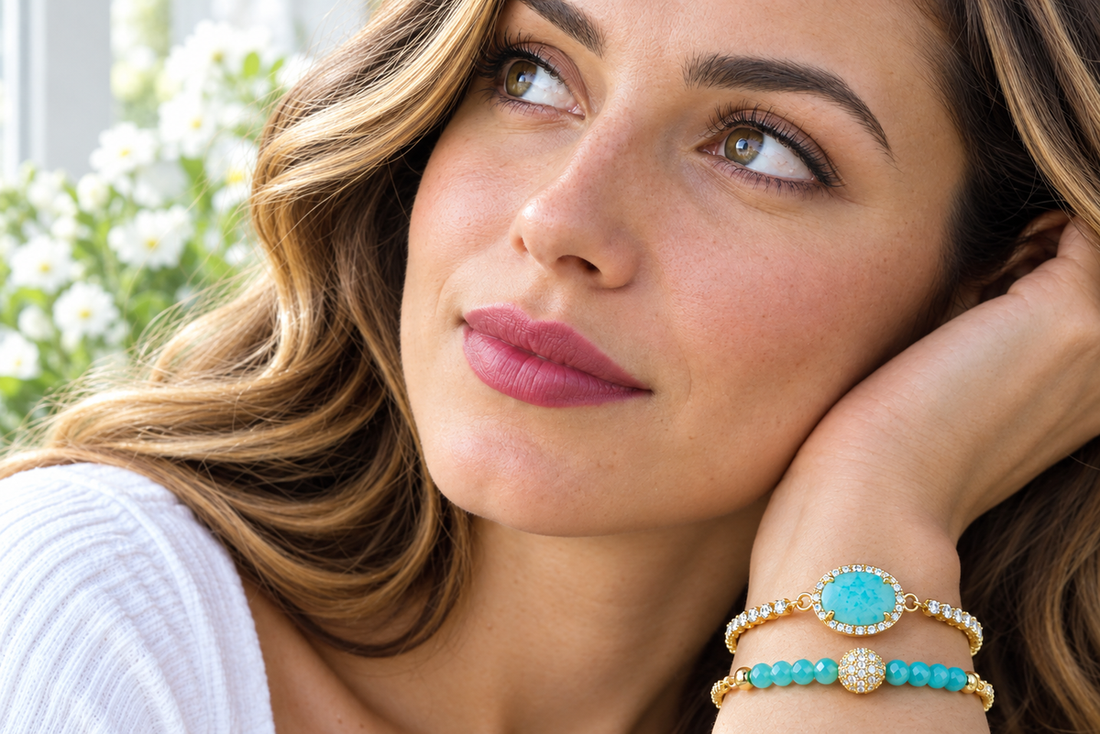 Turquoise Oval Cubic Zirconia Bracelet