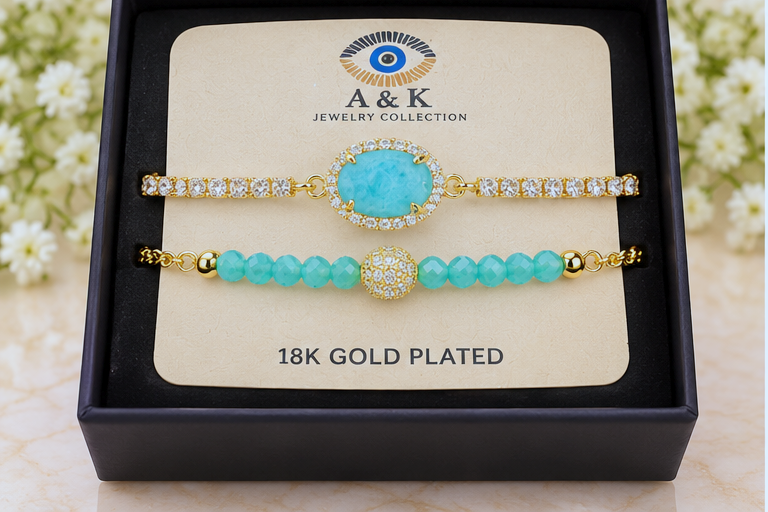 Turquoise Oval Cubic Zirconia Bracelet
