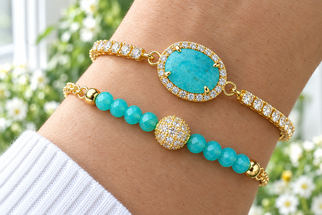 Turquoise Oval Cubic Zirconia Bracelet