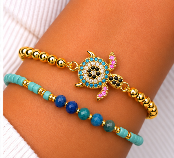Turtle Bracelet Set – 18K Gold Plated