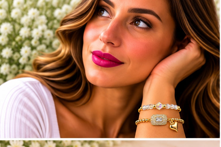 White Rectangular Cubic- 18K Gold Plated